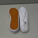 ZGR Womens White Tennis Shoes for Women,Lace up Canvas Sneakers,Casual Walking Canvas Shoes (White, US8)