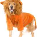DELIFUR Dog Halloween Lion Costume - Adorable Pet Dress Up Clothes Animal Warmth Cosplay Holiday Coat for Medium and Large Dog Funny Outfit Comfort (Orange Lion, X-Large)