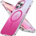 Magnetic for iPhone 14 Pro Max Case [Compatible with MagSafe] [10FT Military Grade Drop Tested] Slim Translucent Matte Case for iPhone 14 Pro Max Phone Case, Gradient Hotpink (6.7")