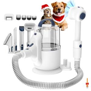 Pet Grooming Kit,Vacuum with 3 Suction Modes, 4 Brush Attachments, 2.5L Dust Cup for Dog,Cat Shedding, Hair Removal and Grooming