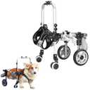 Dog Wheelchair for Back Legs，Adjustable Pets Cart Mobility Aids for Little Pets,Chest & Thigh Support, Suitable Dogs (Four Rounds, L)
