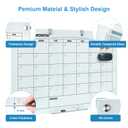 Wingwise Glass Calendar Whiteboard, 36 x 24 Inches Dry Erase Planner Board