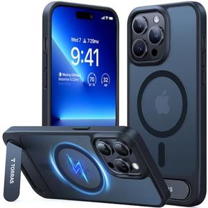 TORRAS for iPhone 14 Pro Max Case Translucent Black | Strong Magnetic & Seamless Stand, Fit for MagSafe, Military-Grade Drop Protection, Sturdy Adjustable Built-in Kickstand, Slim Matte Finish