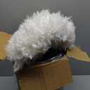 KHONSU PET Calming Donut Cat Bed for Cats & Kittens, Round Plush Cuddler with Chopped Memory Foam, Anti-Anxiety Bolster Support, Machine Washable & Non-Slip (White, Small)