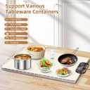 Food Warming Mat  Fast Heating Electric Warming Tray with 7 Temp Settings, 11-Hour Timer & Auto Shut-Off, Foldable Silicone Mat with Child Lock, Portable Warming Pad for Buffets, Holidays  Beige