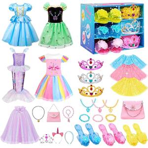 Meland Princess Dress Up Clothes for Girls 3-8 Year Old, Princess Toys for Girls with Shoes & Play Jewelry