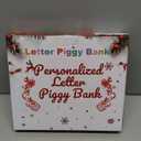 Piggy Bank for Kids Boys Girls, Wooden Large Letter Piggy Bank Alphabet Money Bank with Initial L, Coin Bank Fun Gifts for Birthday, Christmas, Festival, Baby Shower