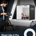 DUCLUS Light Box Photography 20" x 20", Large Portable Photo Studio Light Tent kit, Professional Dimmable Photo Booth with 216 LED Lights & 6 Backdrops for Jewelry and Food Items Product Photography
