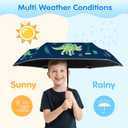 Kids Folding Umbrella Auto Open/Close Umbrellas for Rain Round Corner Safe Design UV Resistant Automatic Children Travel Umbrellas Reinforced Canopy 360 Reflective Strip Lightweight for Girls & Boys