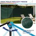Windscreen4less Outdoor Privacy Fence Screen, 6'x12' Freestanding Privacy Fencing Set with Iron Poles and Ground Spikes, UV Resistant Mesh Cover Garden Pet Fencing for Backyard Patio Pool, Green