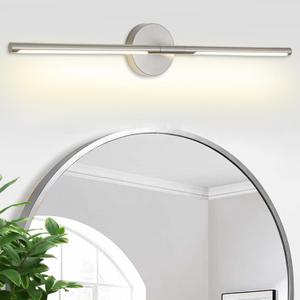 Brushed Nickel Bathroom Light Fixtures Over Mirror 36 Inch, 26W 360 Rotatable Dimmable 4000K LED Vanity Light Bar, Modern Bathroom Vanity Lights Above Mirror