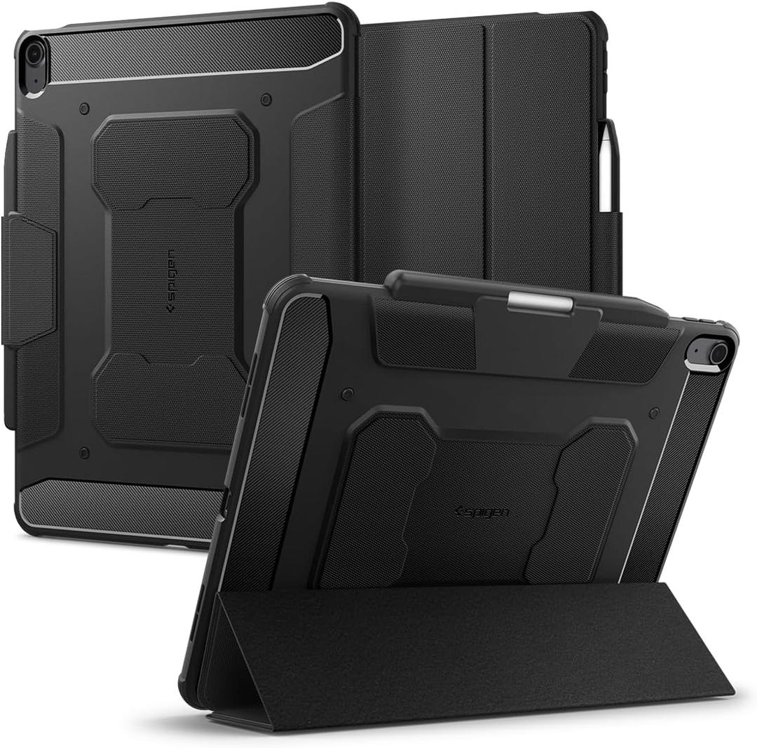 Spigen for iPad Air 13 Inch Case M4 (2026), iPad Air 13 Inch Case M3/M2 (2025/2024), Rugged Armor Pro Protective Tri-Fold Cover with Pencil Holder, Black