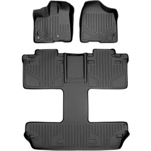 SMARTLINER Custom Fit Floor Mats 3 Row Liner Set Compatible with 2013-2020 Toyota Sienna