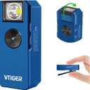 VTIGER C1 Rechargeable EDC Flashlight Clip-on Light, 1300 Lumens Powerful Portable Mini Swivel Clip Light,Multi-Mode,IPX6 Waterproof, Magnetic Small Pocket Lights for Cycling,Working,Emergency,Signal (Blue)