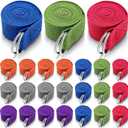 Leyndo 24 Pieces Yoga Strap Stretching Pilates Exercise Adjustable Straps 6 ft Non Elastic Yoga Belt with Adjustable D Ring Buckle for Pilates Gym Workouts Fitness (Bright)