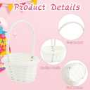 FOIMAS 12pcs Mini Easter Baskets with Handles 100pcs Colorful Easter Eggs and 12pcs Artificial Carrots Shred Grass for Easter Party Favor Decoration Craft Supply