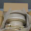 I00000 150Pcs Ivory Plastic Plates with Gold Rim,Nice Disposable plates,Gold Plastic Plates,Ivory Disposable Plates Set include 30 Dinner Plate,30 Dessert Plate,90 plastic Silverware Set for Party