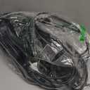 50Ft Outdoor Extension Cord - Evenly Spaced 6 Outlets Plugs with Safety Cover, 16/3 SJTW Weatherproof Multi Outlet Extension Cord for Landscape, Halloween, Holiday Decor, ETL Listed (Black)