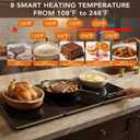 Electric Warming Tray for Buffet Party - 8 Panels Electric Glass Top Heating Plate, 8 Level Temp Control Easy Clean Surface Overheat Protection and Timer: for Busy Hosts Party Dinners and Holiday Meal