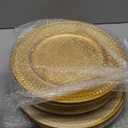 50 Pcs 13" Vintage Gold Charger Plates Round Beaded Chargers Bulk for Dinner Plates Serving for 50 Guests for Antique Wedding Holiday Party Bridal Shower Event Dinner Table Setting Decoration