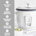 GreenLife Rice Cooker with Removable PFAS-Free Ceramic Nonstick Pot, 3-Cups Uncooked/6-Cups Cooked, Grains & Oatmeal Multicooker, Compact One-Switch Design, Auto Keep Warm, Easy Clean, White