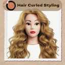 Light Auburn Real Hair Mannequin Head for Braiding Practice, 28" Professional Stylist Training Doll Head for Hair Styling & Mannequin Head with Hair for Kids Creative Fun