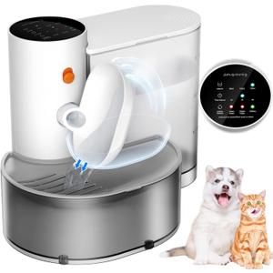 AIERSA Smart Pet Water Fountain, Automatic Pet Water Fountain No Filter Needed, Filterless Cat Water Fountain, Self-Cleaning Cat Water Fountain Without Filter, Rechargeable Water Dispenser for Cats