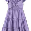 Jolyshlid Girls Summer Dresses Sleeveless A-Line Tiered Dress Tween Girl Sundress 9-10Y
