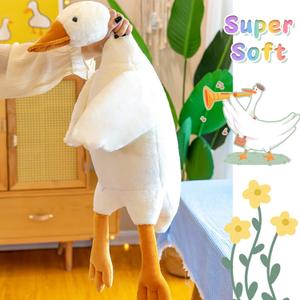 Goose Stuffed Animal 20 Inch Plush Toy, 1.4 lbs Cute Duck Stuffed Animal, Plush Soft Plushies Pillow Doll Toys, Gift for Anxiety Kids and Friends, White