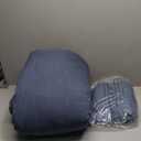 Geniospin Twin Comforter Set - 5 Pieces Comforter Twin Size, Solid Bedding Sets for All Season, Textured Bed in a Bag with Flat Sheet and Fitted Sheet, Pillowcases and Shams (Navy Blue, 66''x86'')