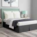 Magic Bed Skirt King Size 12 Inch Drop 100% Cotton Blend No Mattress Lifter Wrap Around Bed Skirt with Non Split Corners - Color Grey