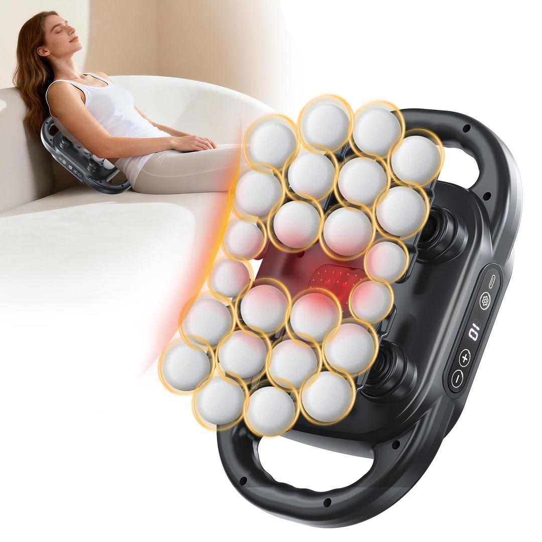 UOTT Curved 22-Head Massage Gun Deep Tissue, Ergonomic Back Massager for Pain Relief, Neck, Leg & Foot Massager Tool with 9 Modes & 9 Levels for Full Body Muscle Recovery and Relaxation