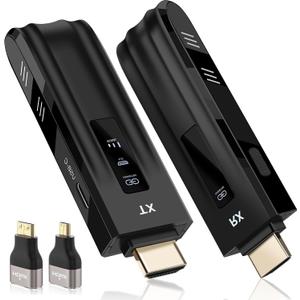 Beyn 2026 Wireless HDMI Transmitter and Receiver, 1080P@60Hz Output with 4K Decode, up to 328ft Range, Plug & Play for Laptop to TV, Projector, Monitor (Obsidian Black)