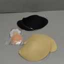 Cmojsk Strapless Sticky Push-Up Bra for Women,Adhesive Invisible Backless Nipple Covers,2 Pair Black/Beige