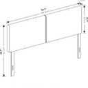 Furinno Roanne Upholstered Headboard, Full, Denim, Style: Full-Plain, 
Product dimension: 56.9 (W) x 45.7 (H) x 2.8 (D) inches