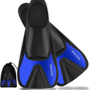 WACOOL Adult Short Light Full Foot Pocket Travel Size Fins Short Blade Fins Flippers for Snorkeling Diving Scuba or Swimming Training L