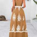 PRETTYGARDEN Summer Dress for Women 2026 Floral Sundress Spaghetti Strap Flowy Beach Vacation Boho Maxi Dresses (Beige, M)