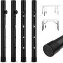 Table Leg Extensions for Straight/Bent Folding Tables, Metal Extenders, Reduces Stooped Work, Improves Back Pain, 4 Levels/Heights Adjustable Risers (4 Pack)