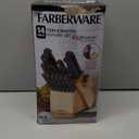 Farberware Edgekeeper Triple Rivet Block Set with Built in Knife Sharpener, 16-Piece, Black