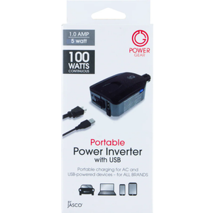 Jasco Power Gear 1-Amp Portable Power Inverter with USB - Black, 1 ct