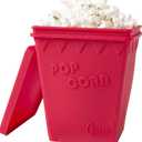 Microwave Popcorn Popper | Replaces Microwave Popcorn Bags | Healthy Air Popped Popcorn - No Oil Needed | BPA Free Premium European Grade Silicone Popcorn Maker by Cestari Kitchen (Red Makes 8 cups)