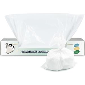 Odor Sealing Waste Disposal Bags M/150 Count Cat Litter Bags Unscented Cat poop bags Large Capacity Diaper Disposal or Pet Waste Bags[Color:White]