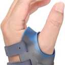 Velpeau CMC Thumb Brace for Osteoarthritis - with Shape-memory Restriction Splint, CMC Joint Stabilizer, Basal Thumb Arthritis Pain Relief and Support for Women and Men (Blue, Left Hand, Medium)