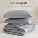 CozyLux Queen Comforter Set - Grey Comforters Queen Size, 3 Pieces Box Stitched Bed Set for All Seasons, Soft Lightweight Bedding Sets with 1 Down Alternative Comforter and 2 Pillow Shams