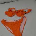 ZAFUL Women High Cut Bikini Sets String Sexy Swimsuit Two Piece Underwire Bathing Suit Brazilian Cheeky Cut Out Cute Swimwear (Large, Orange)