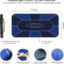 4723 Inch Poker Mat, 6 Players Texas Hold'em Poker Rubber Mat Poker Topper for Tables, Folding Portable Poker Table Top Layout w/Carrying Bag for Poker Games, Casino (47 x 24 Inch Bright Blue)