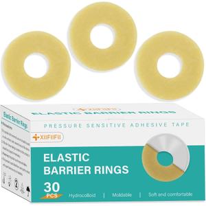 30 Pcs 4mm Ostomy Barrier Rings, Elastic Hydrocolloid Tape Cohesive Seals, Moldable Skin Extender, Ostomy Supplies for Colostomy, Ileostomy & Urostomy Bags
