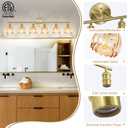 Kvhiiw Vintage Bathroom Light fixtures, Gold Vanity Lights, ETL Certified