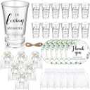 50 Sets Funeral Favors Celebration of Life Favors in Loving Memory Shot Glasses with Sympathy Thank You Tags for Funeral Memorial Guest Return Supplies