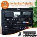 Tecmojo 1U Rack Mount 19 Outlet PDU Power Distribution Unit Power Strip Circuit Breaker fits 19-inch AV/Network/Server Cabinet/Closet/Enclosure